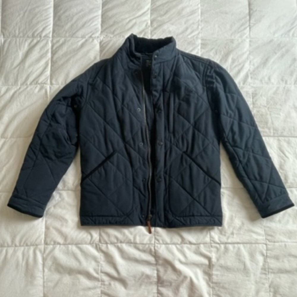 JCrew Sussex Quilted Jacket - Obsidian/Blue - Small